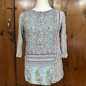 Floral Patchwork Top - Multicolor